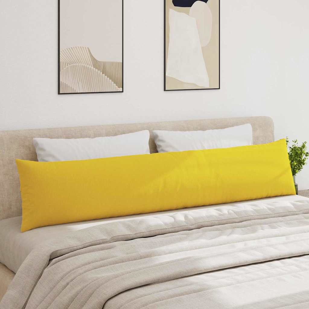 Sofa Pillows 2 pcs Light yellow 200 x 40 cm fabric