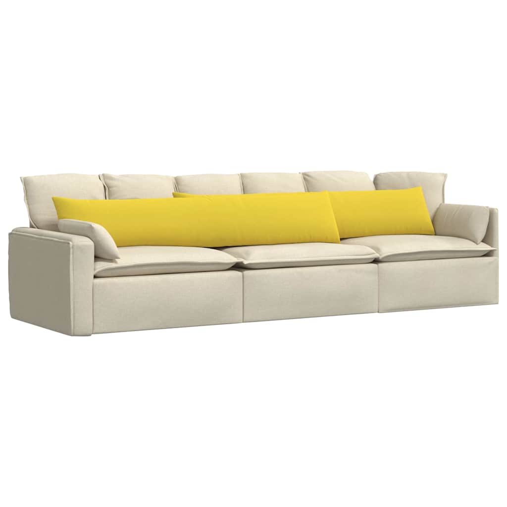 Sofa Pillows 2 pcs Light yellow 200 x 40 cm fabric