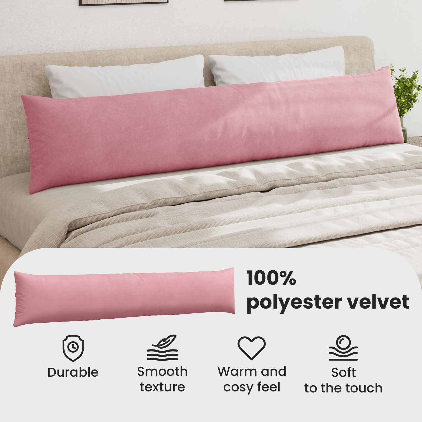 Sofa Cushions 2 pcs Pink 200 x 40 cm Corduroy fabric