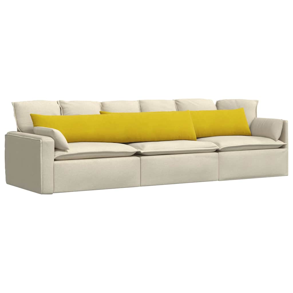 Sofa Pagalvės 2 pcs Geltona 200 x 40 cm Kordūrinis audinys