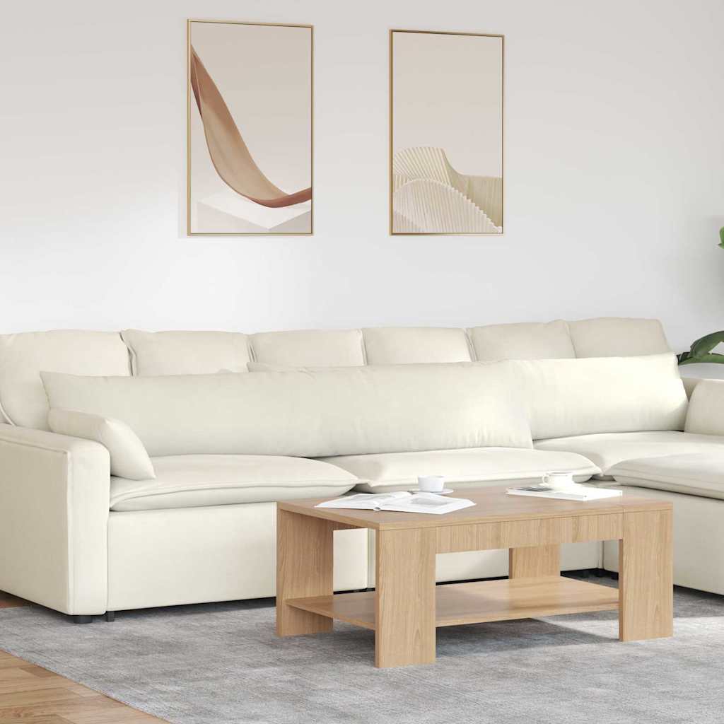 Sofa Pagalvės 2 pcs Kreminė 200 x 40 cm Kordūrinis audinys