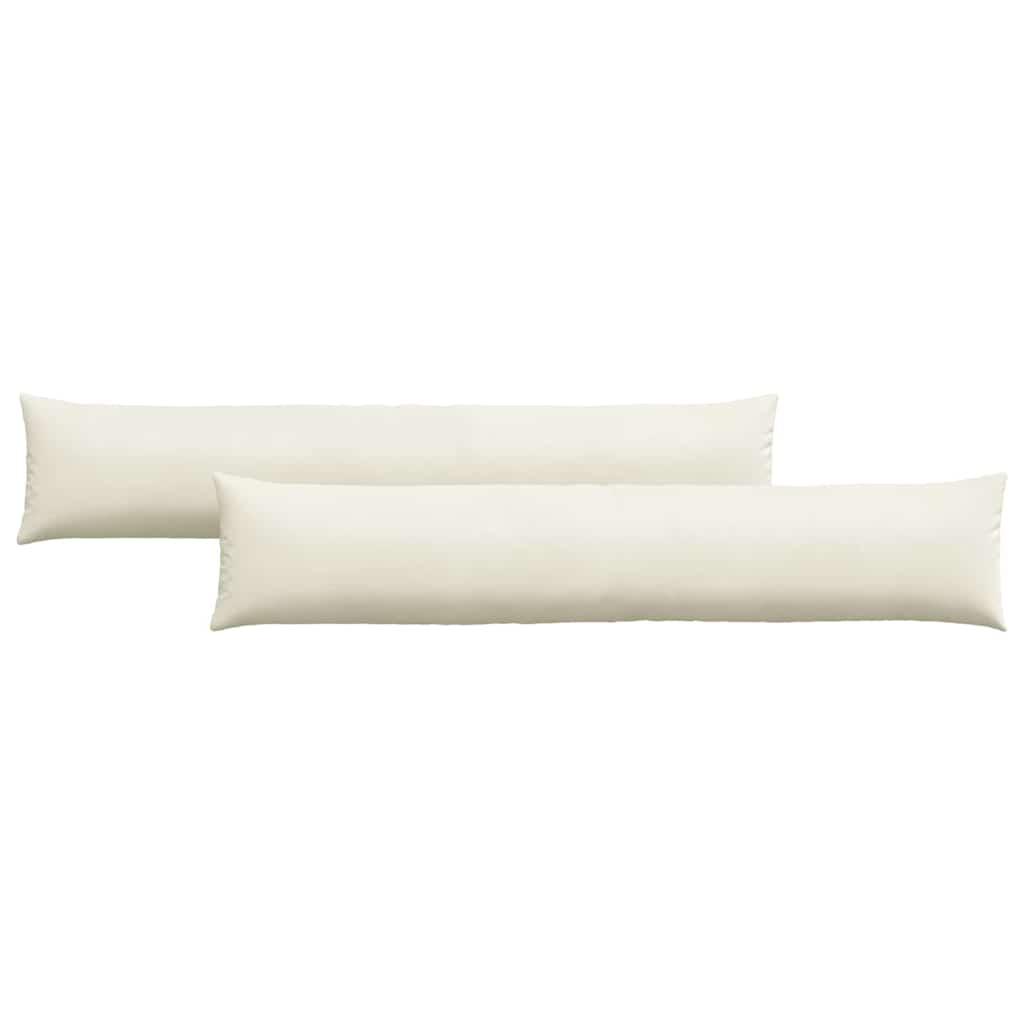 Sofa Pagalvės 2 pcs Kreminė 200 x 40 cm Kordūrinis audinys