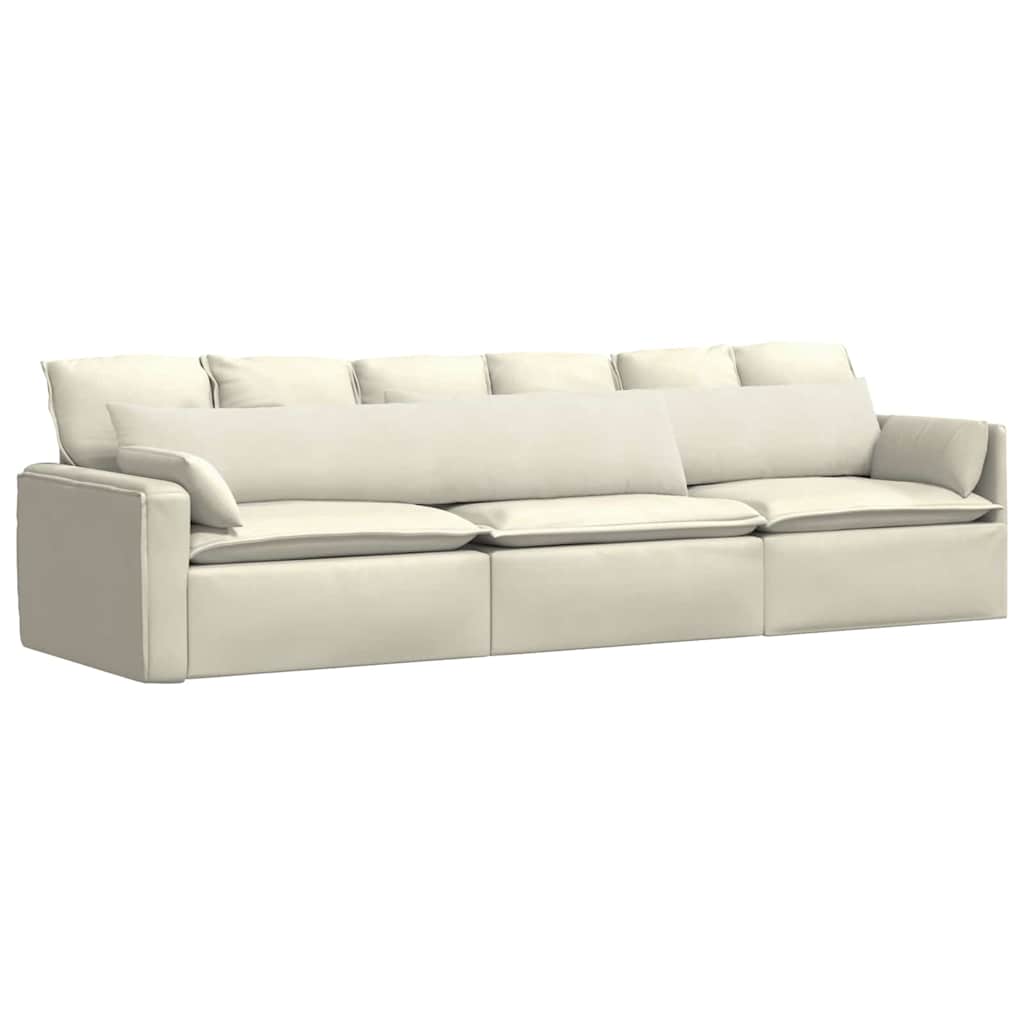 Sofa Pagalvės 2 pcs Kreminė 200 x 40 cm Kordūrinis audinys
