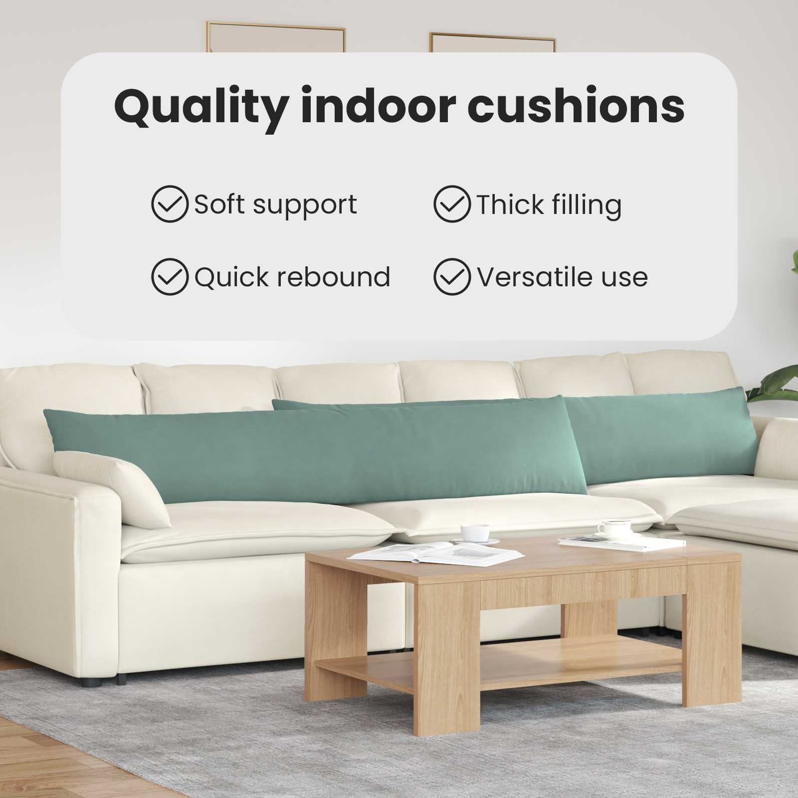 Sofa Pagalvės 2 pcs Jūrinė žalia 200 x 40 cm Kordūrinis audinys