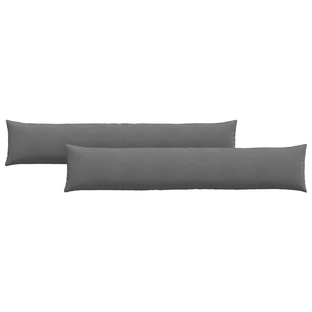 Sofa Pagalvės 2 pcs Tamsiai pilka 200 x 40 cm audinys