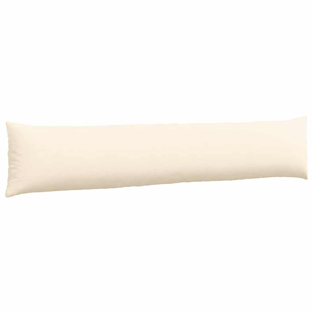 Sofa Pagalvės 2 pcs Kreminė 200 x 40 cm Kordūrinis audinys