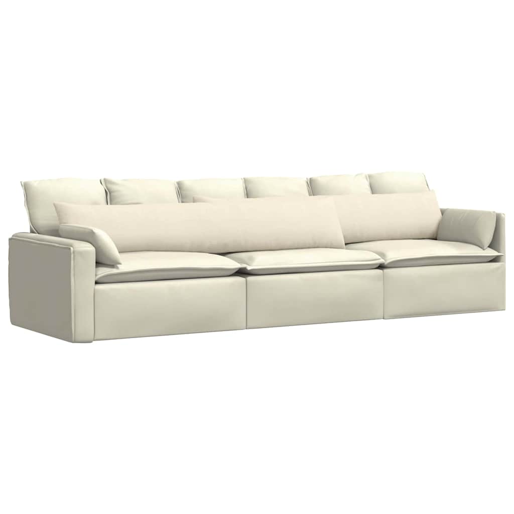 Sofa Pagalvės 2 pcs Kreminė 200 x 40 cm Kordūrinis audinys