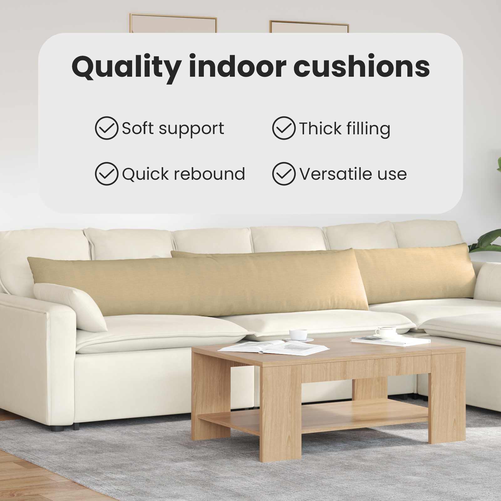 Sofa Pagalvės 2 pcs Pilkai žalia 200 x 40 cm Kordūrinis audinys