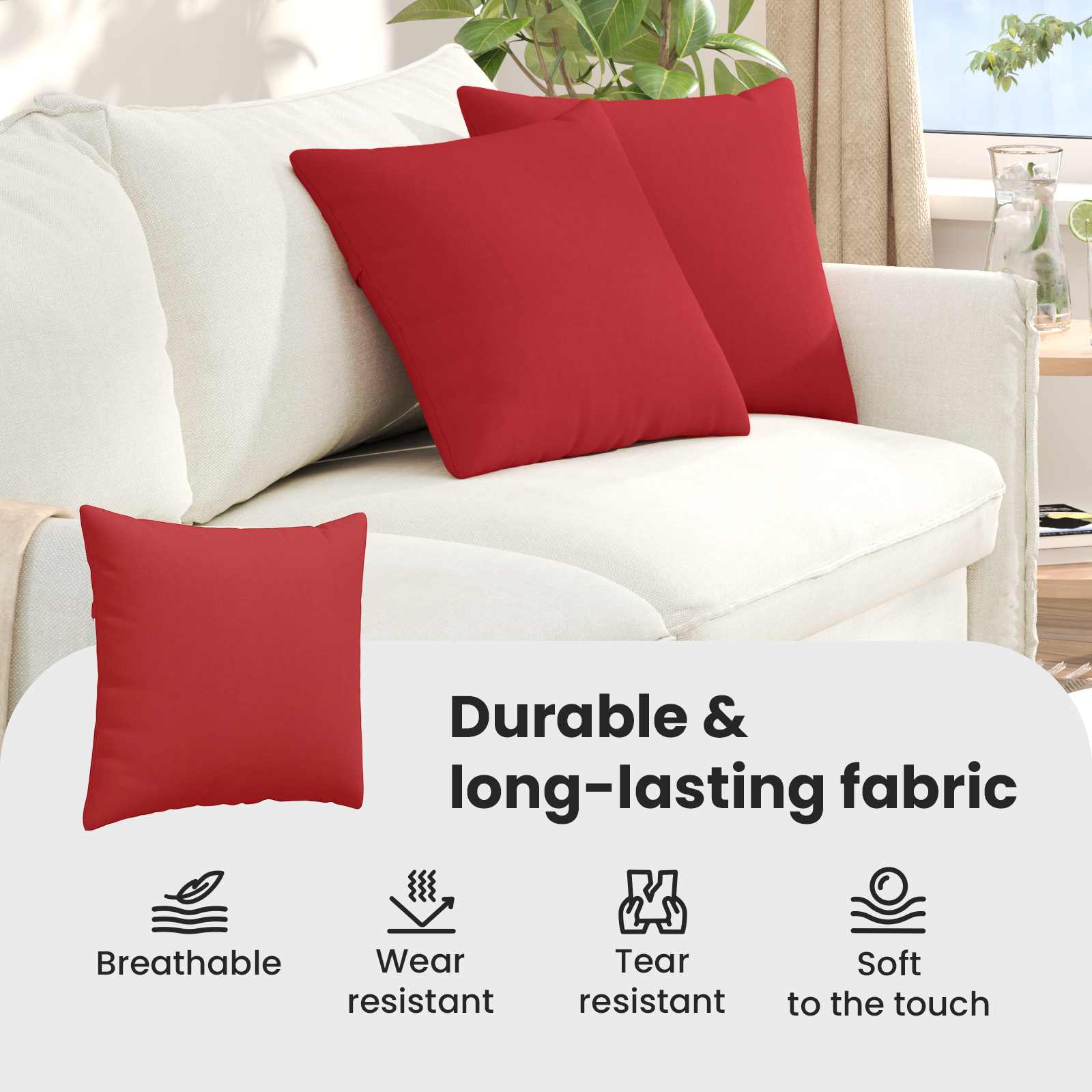 Sofa Pagalvės 2 pcs Raudona 45 x 45 cm audinys