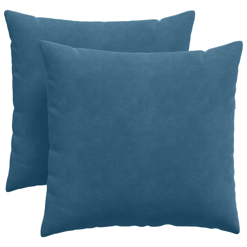 Sofa Cushions 2 pcs Blue 45 x 45 cm Corduroy fabric