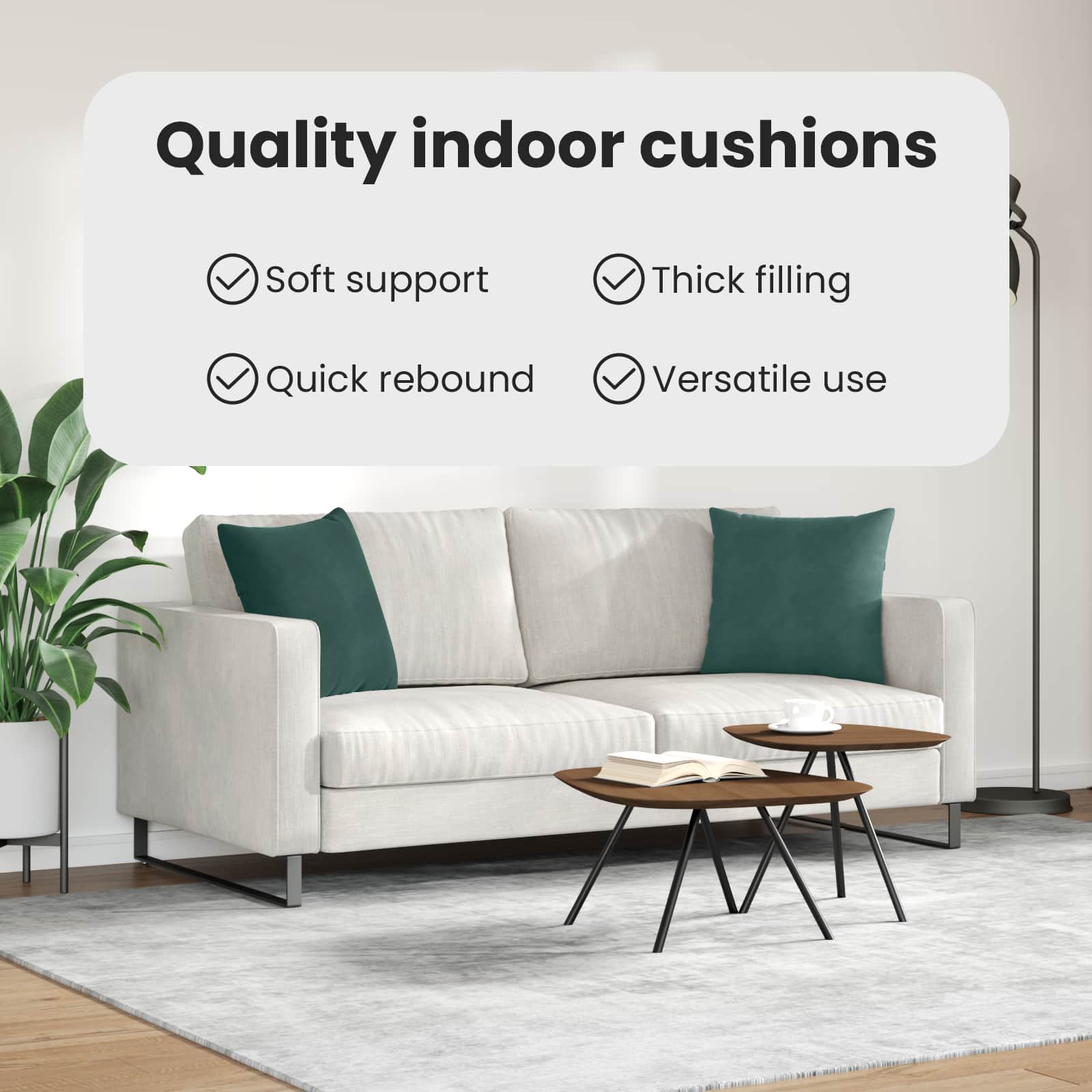 Sofa Pagalvės 2 pcs Tamsiai žalia 45 x 45 cm Kordūrinis audinys