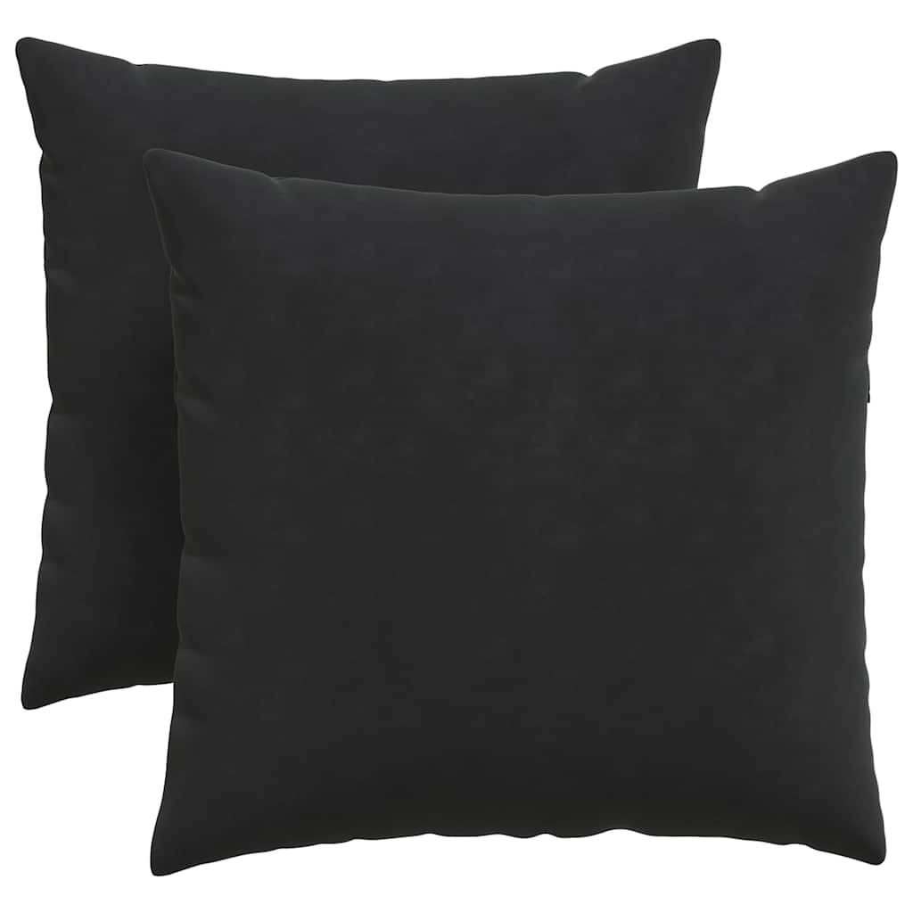 Sofa Pagalvės 2 pcs Juoda 45 x 45 cm Kordūrinis audinys