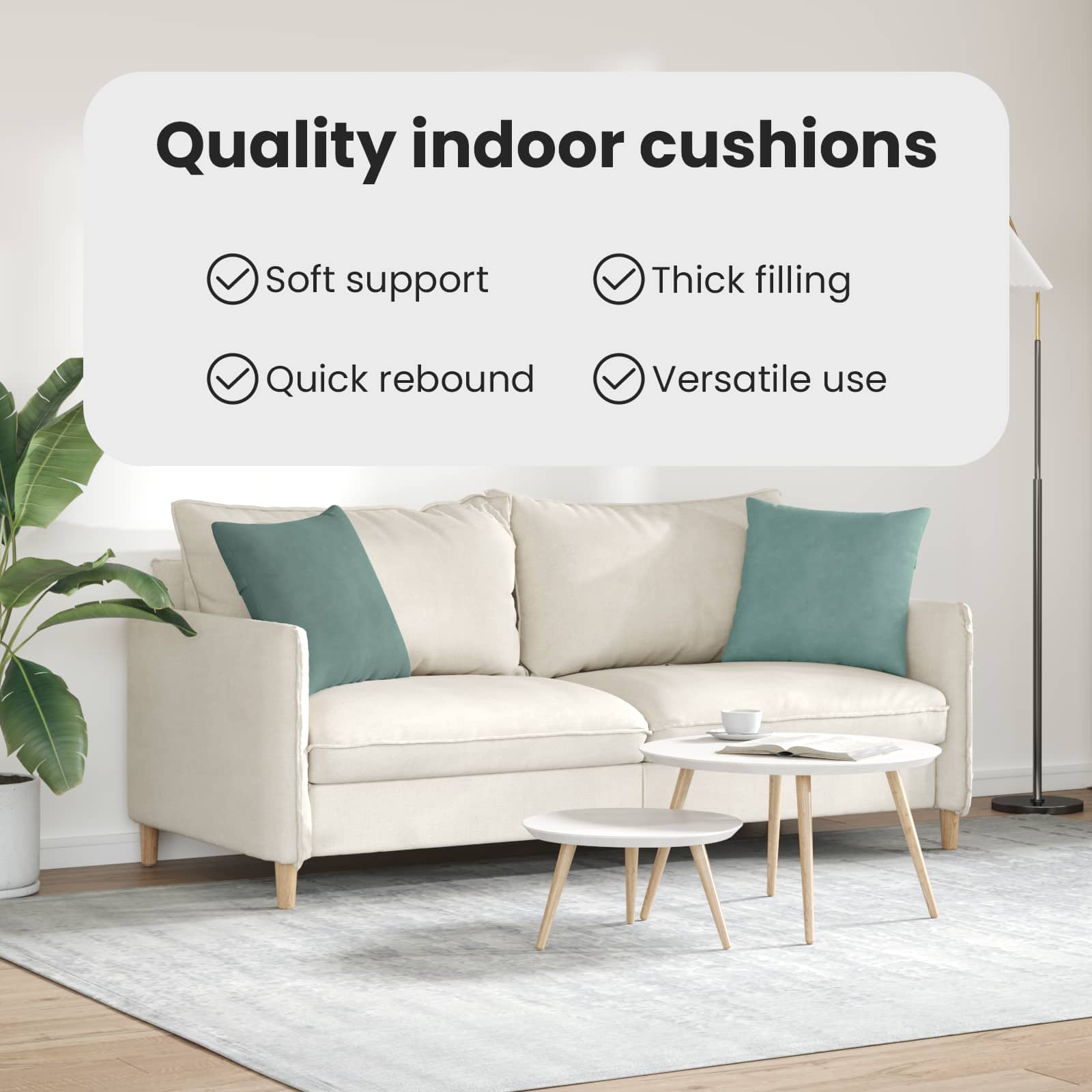 Sofa Pagalvės 2 pcs Jūrinė žalia 45 x 45 cm Kordūrinis audinys