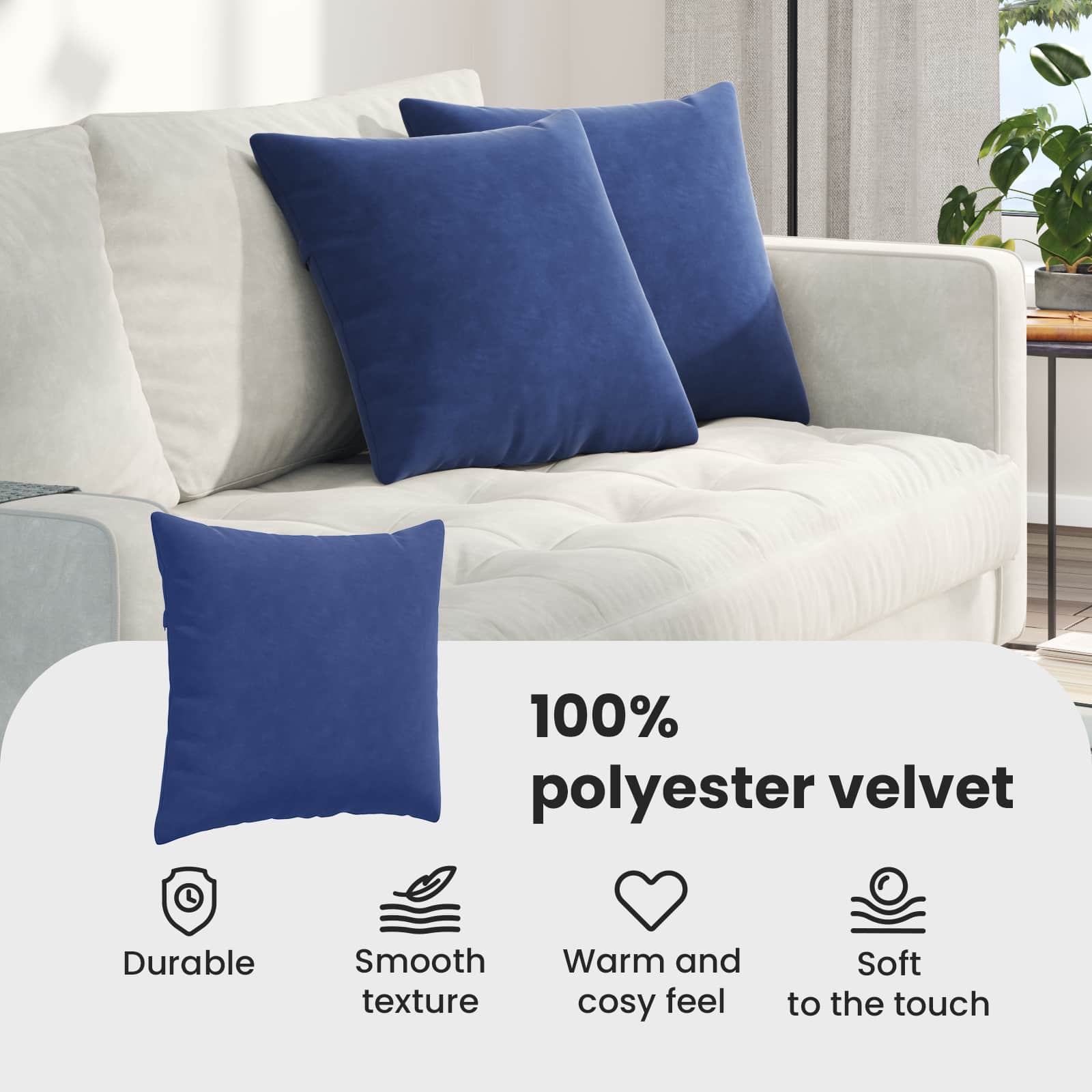 Sofa Cushions 2 pcs Police blue 45 x 45 cm
