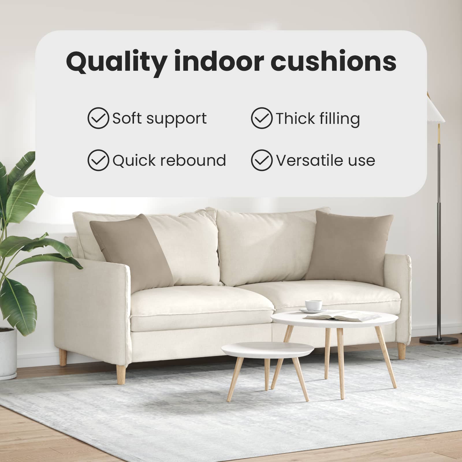 Sofa Pagalvės 2 pcs Taupe 45 x 45 cm audinys
