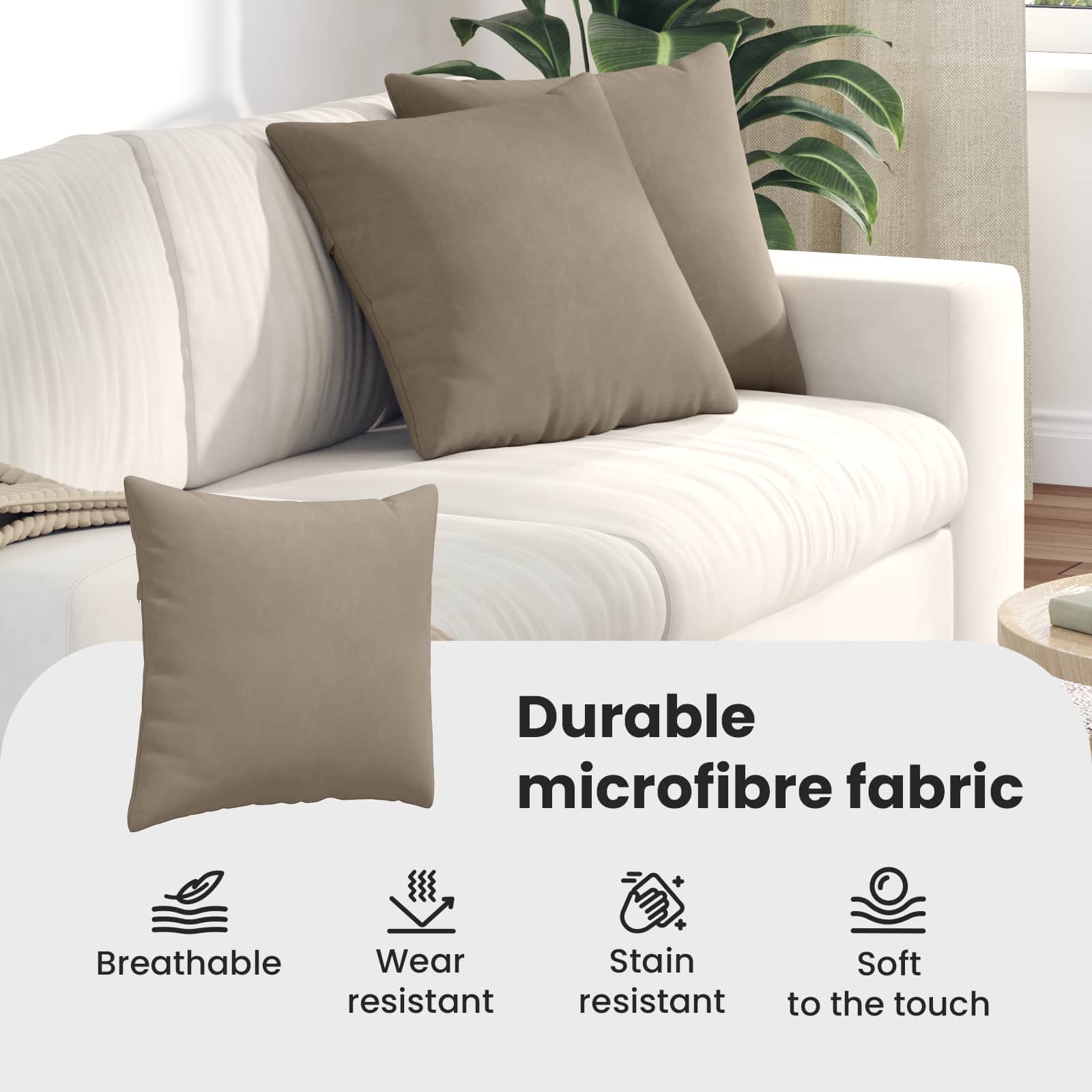 Sofa Pagalvės 2 pcs Taupe 45 x 45 cm audinys
