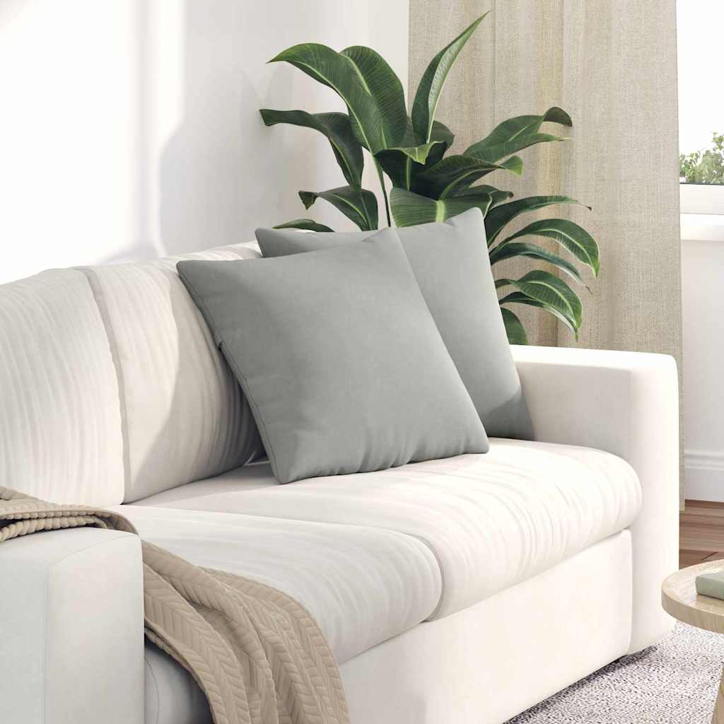 Sofa Pagalvės 2 pcs Šviesiai pilka 45 x 45 cm audinys