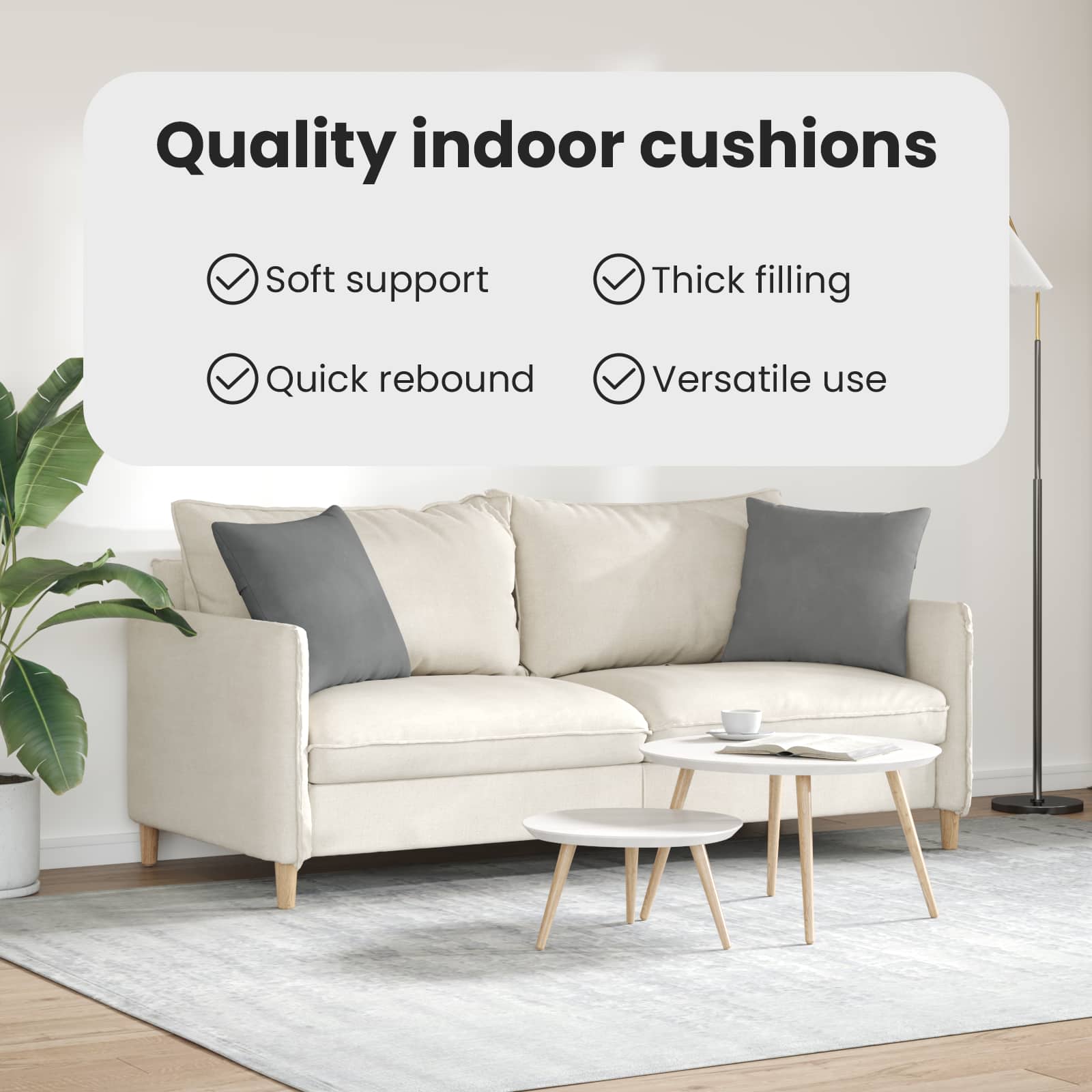 Sofa Pagalvės 2 pcs Tamsiai pilka 45 x 45 cm audinys