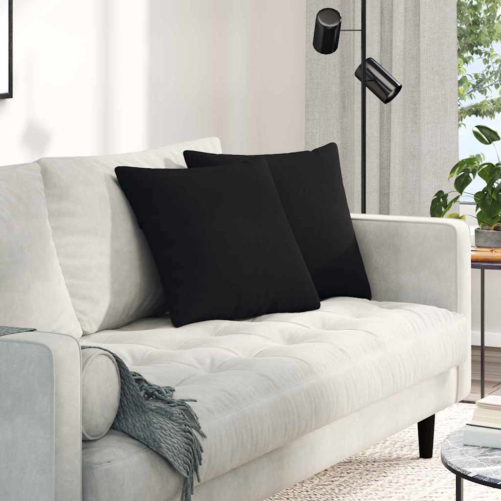 Sofa Pagalvės 2 pcs Juoda 45 x 45 cm audinys