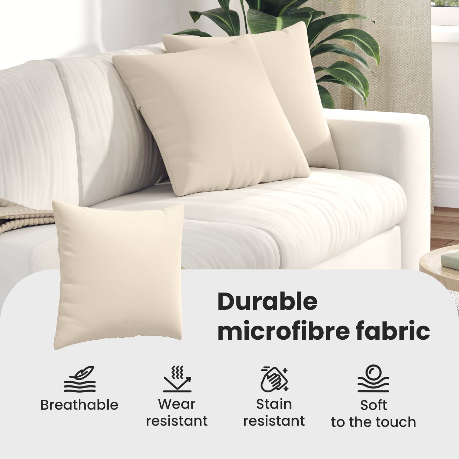 Sofa Pagalvės 2 pcs Smėlio 45 x 45 cm audinys