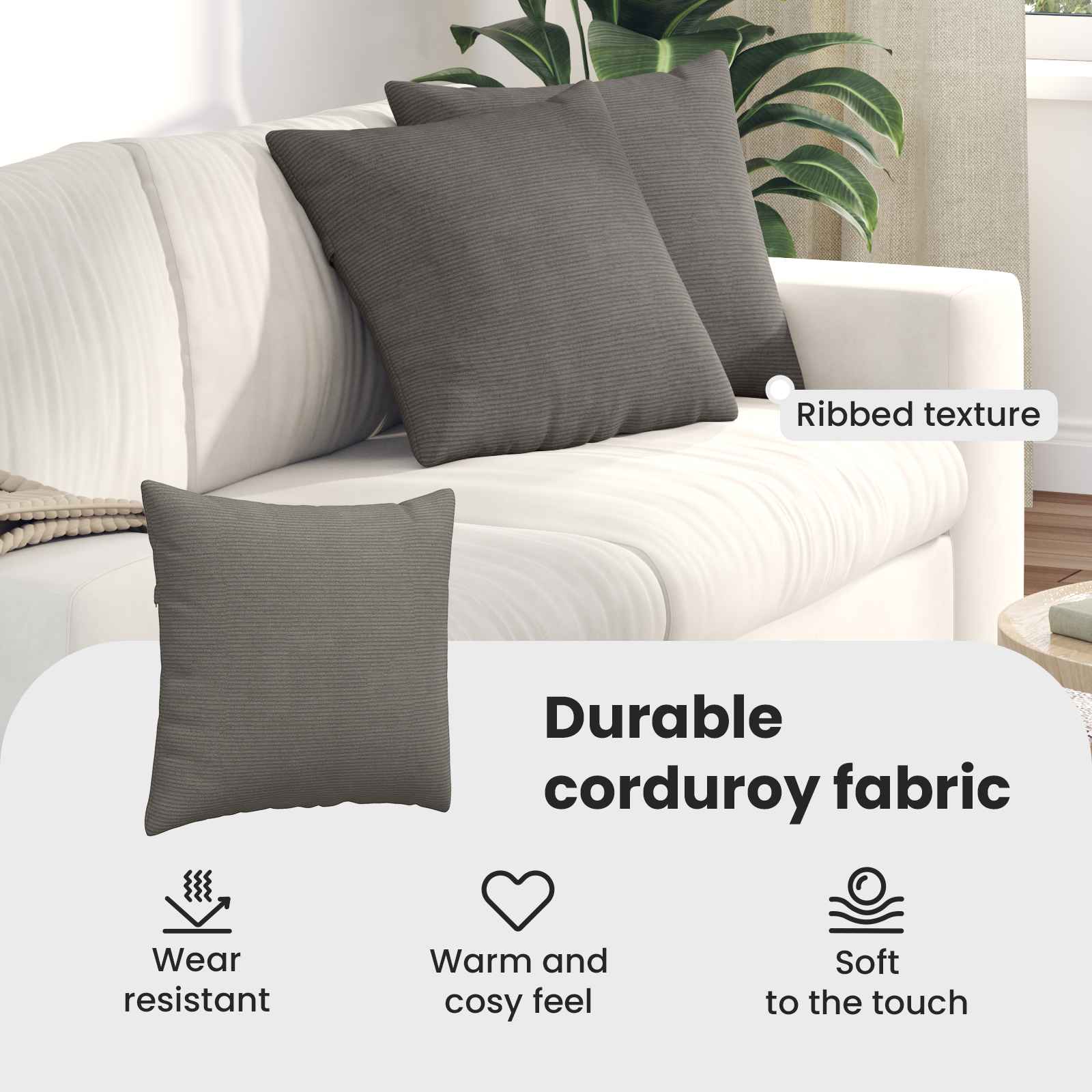 Sofa Pagalvės 2 pcs Šviesiai pilka 45 x 45 cm
