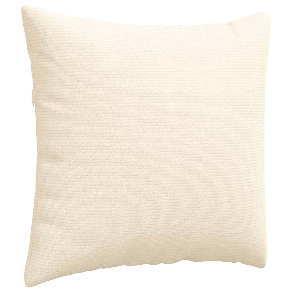 Sofa Cushions 2 pcs Cream 45 x 45 cm Corduroy