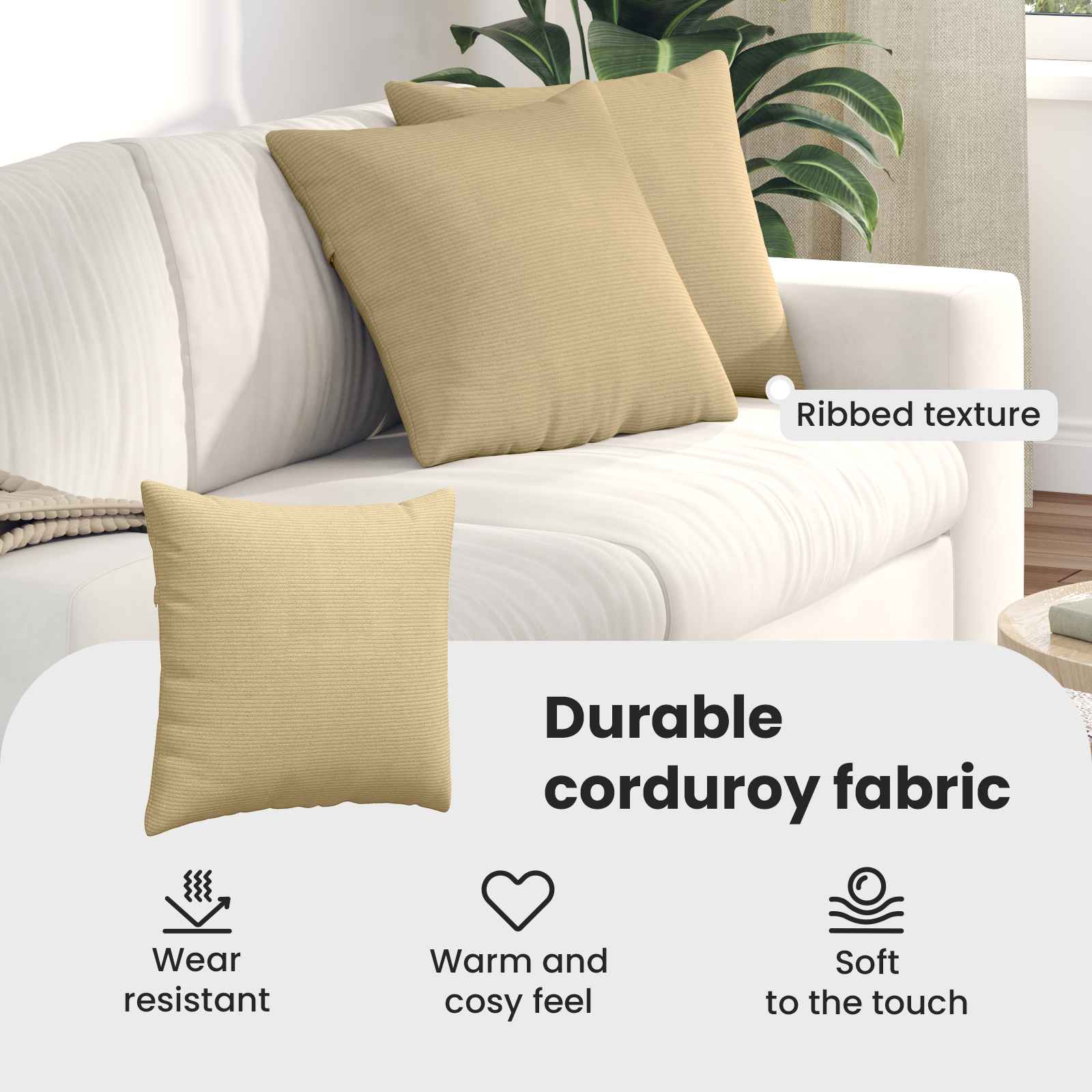Sofa Pagalvės 2 pcs Pilkai žalia 45 x 45 cm Kordūrinis audinys
