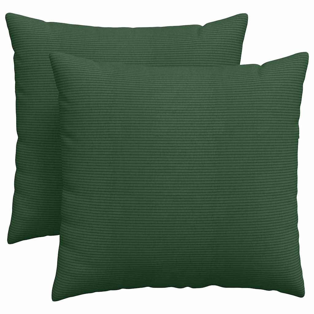 Sofa Pagalvės 2 pcs Tamsiai žalia 45 x 45 cm Kordūrinis audinys