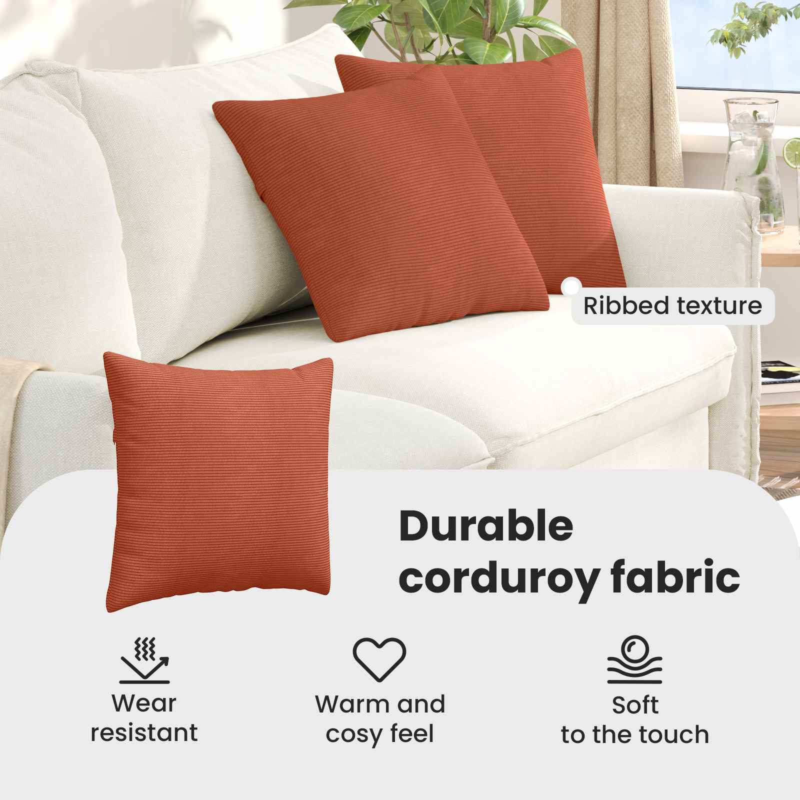 Sofa Pagalvės 2 pcs Raudona oranžinė 45 x 45 cm