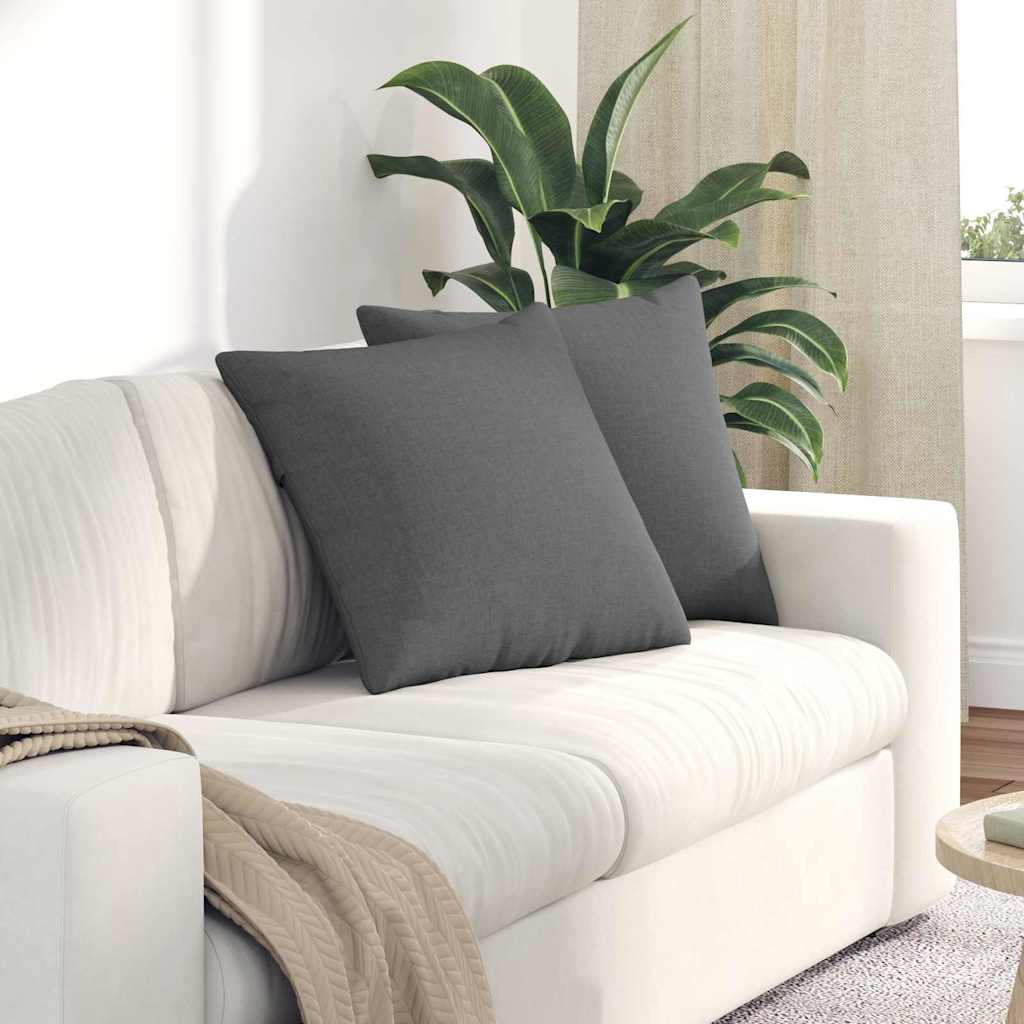 Sofa Pagalvės 2 pcs Tamsiai pilka 50 x 50 cm audinys