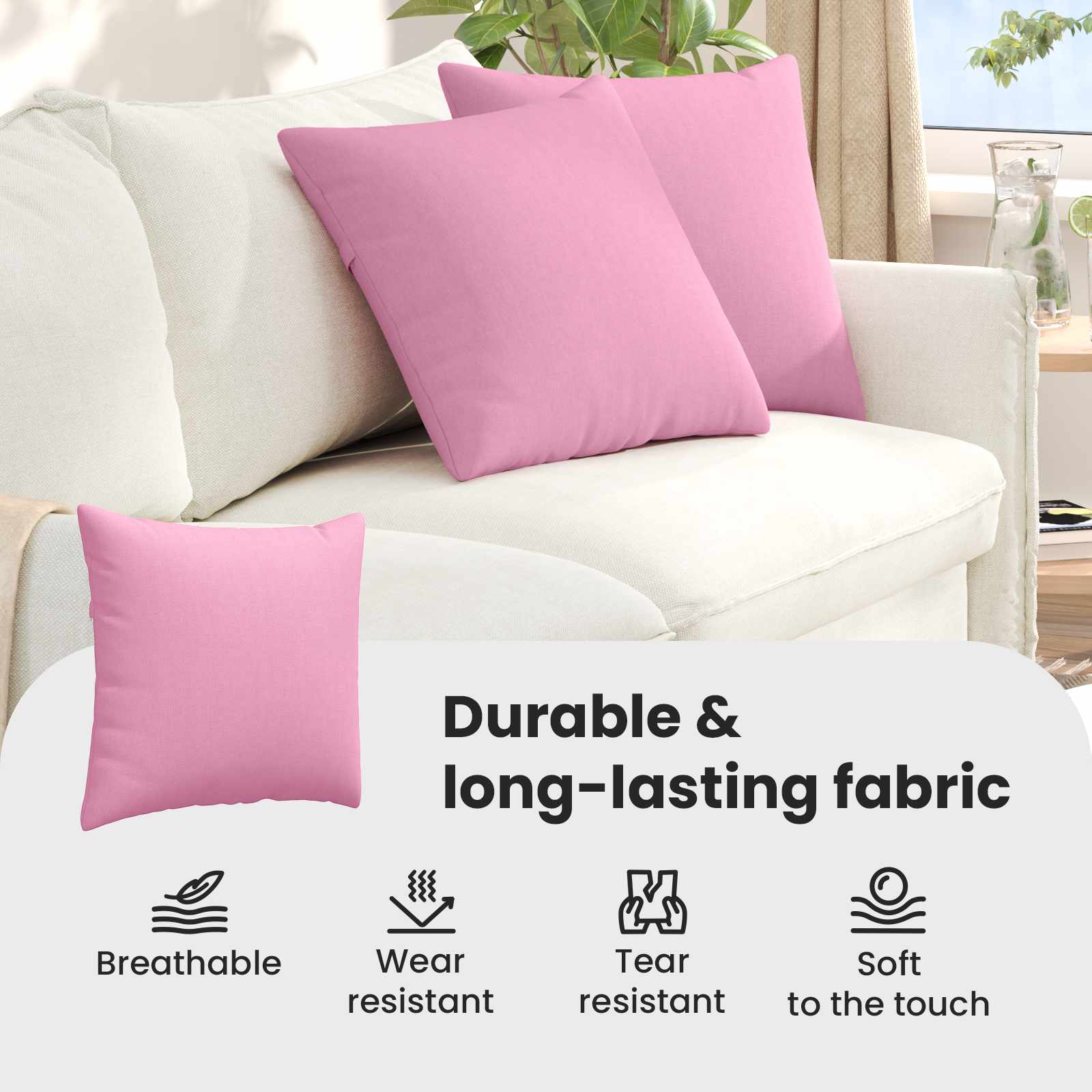 Sofa Pagalvės 2 pcs Rožinė 50 x 50 cm audinys