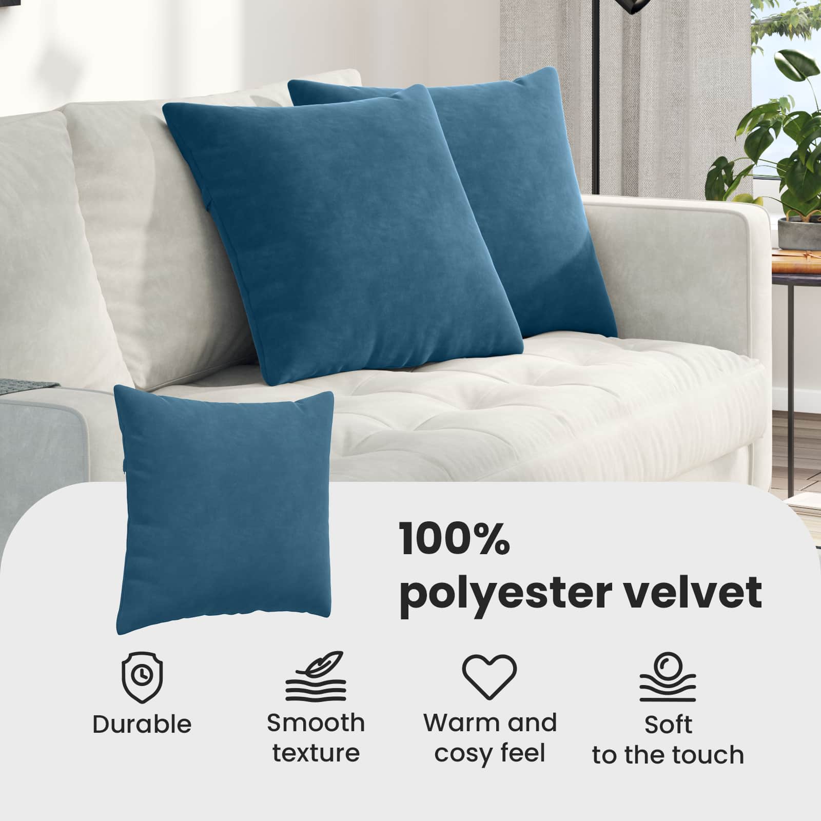 Sofa Pagalvės 2 pcs Mėlyna 50 x 50 cm Kordūrinis audinys