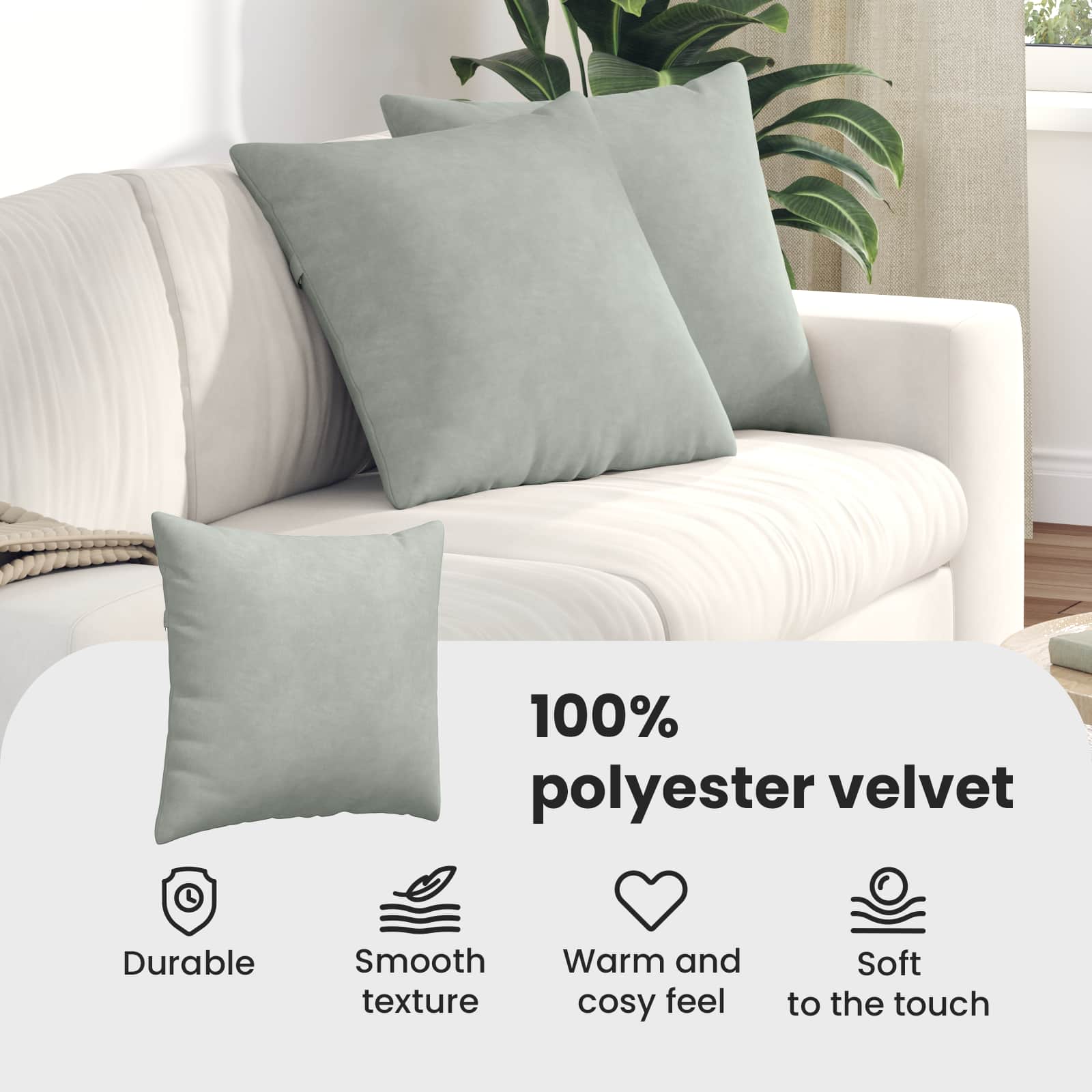 Sofa Pagalvės 2 pcs Šviesiai pilka 50 x 50 cm