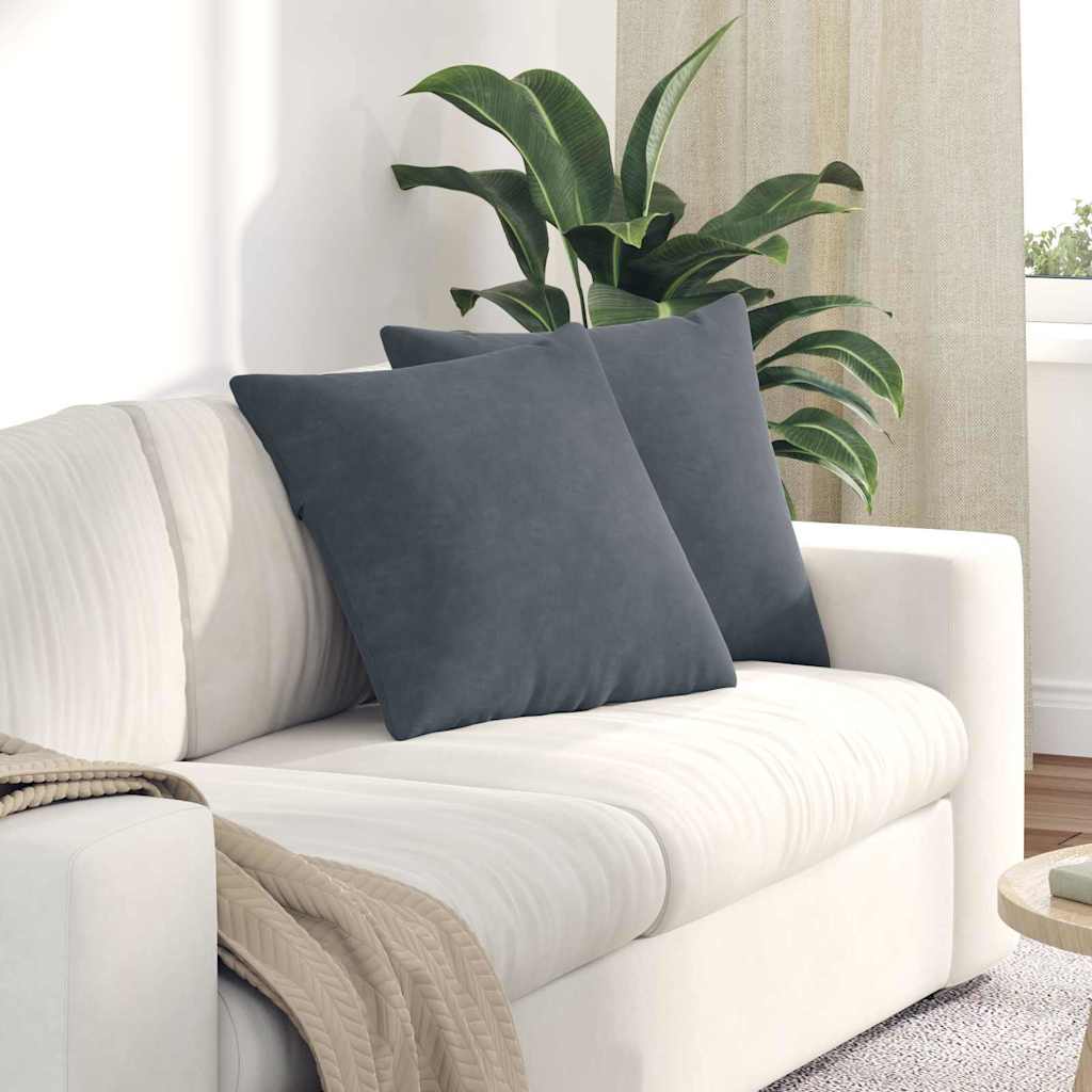 Sofa Cushions 2 pcs Dark Grey 50 x 50 cm Corduroy Fabric