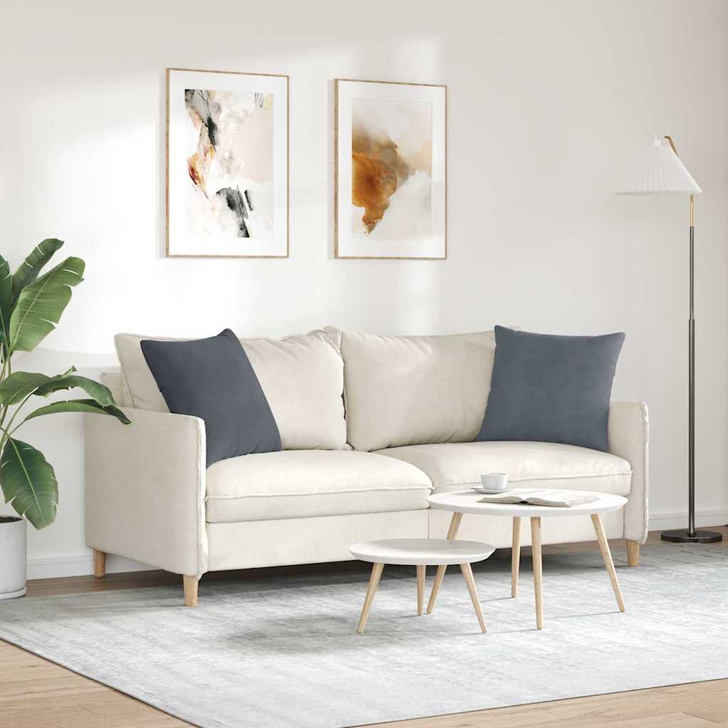 Sofa Cushions 2 pcs Dark Grey 50 x 50 cm Corduroy Fabric