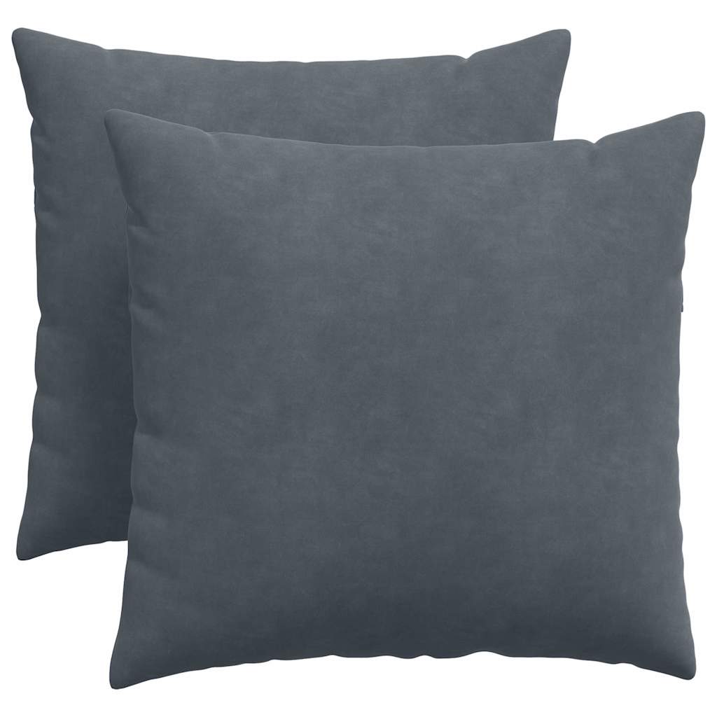 Sofa Cushions 2 pcs Dark Grey 50 x 50 cm Corduroy Fabric
