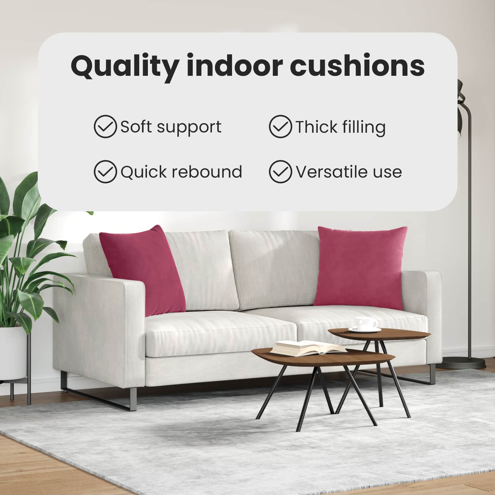 Sofa Pagalvės 2 pcs Vyno raudona 50 x 50 cm Kordūrinis audinys