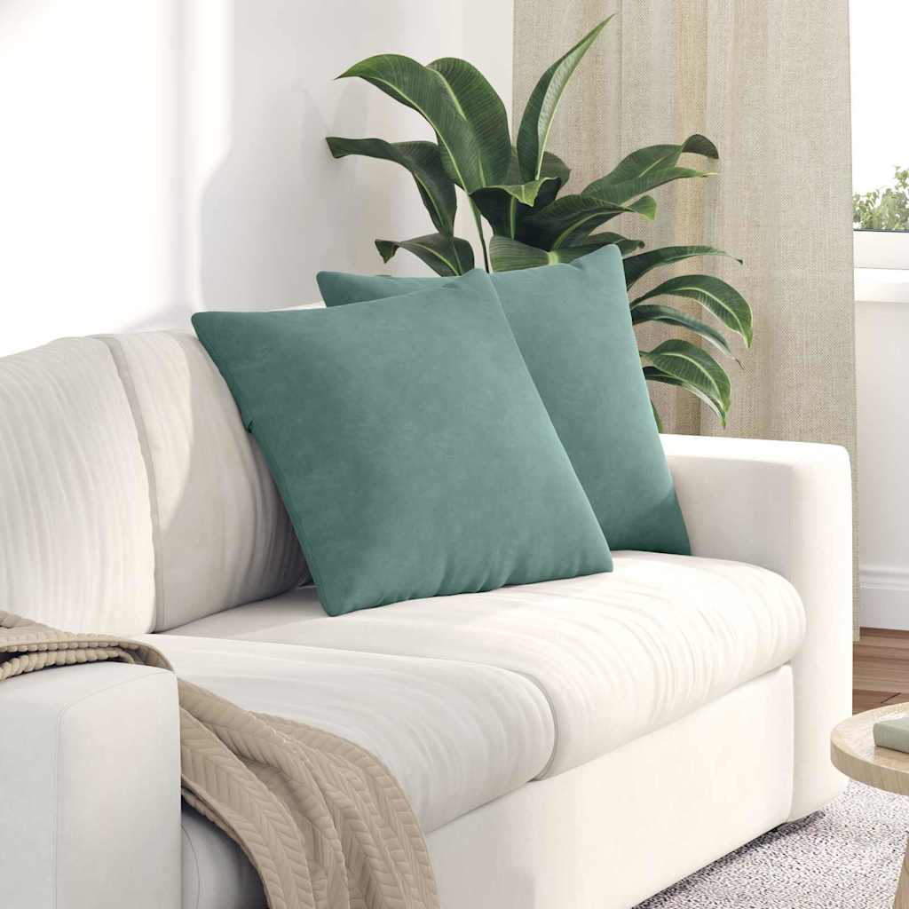 Sofa Cushions 2 pcs Marine Green 50 x 50 cm Corduroy Fabric
