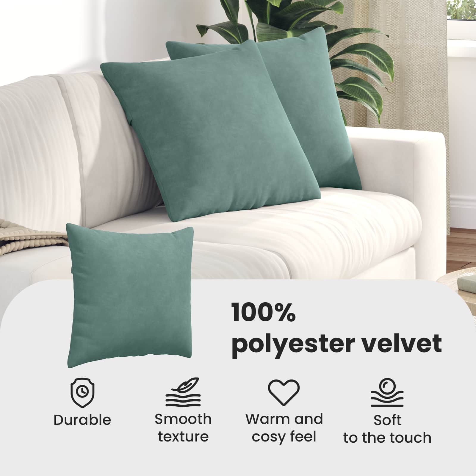 Sofa Pagalvės 2 pcs Jūrinė žalia 50 x 50 cm Kordūrinis audinys