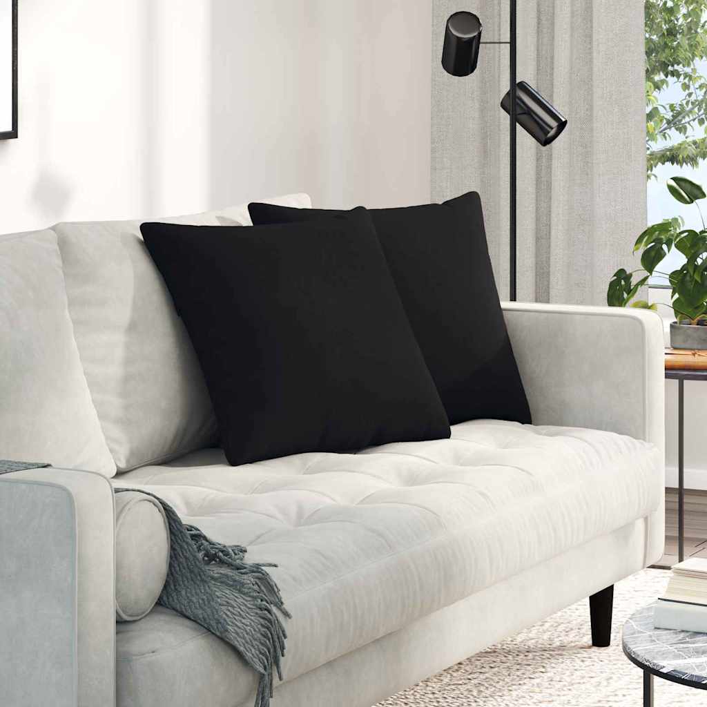 Sofa Pagalvės 2 pcs Juoda 50 x 50 cm audinys