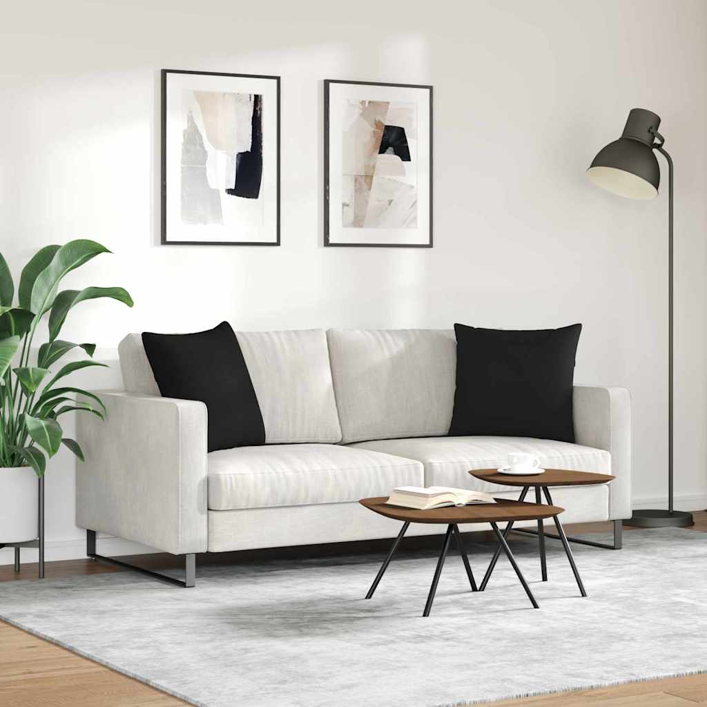 Sofa Pagalvės 2 pcs Juoda 50 x 50 cm audinys