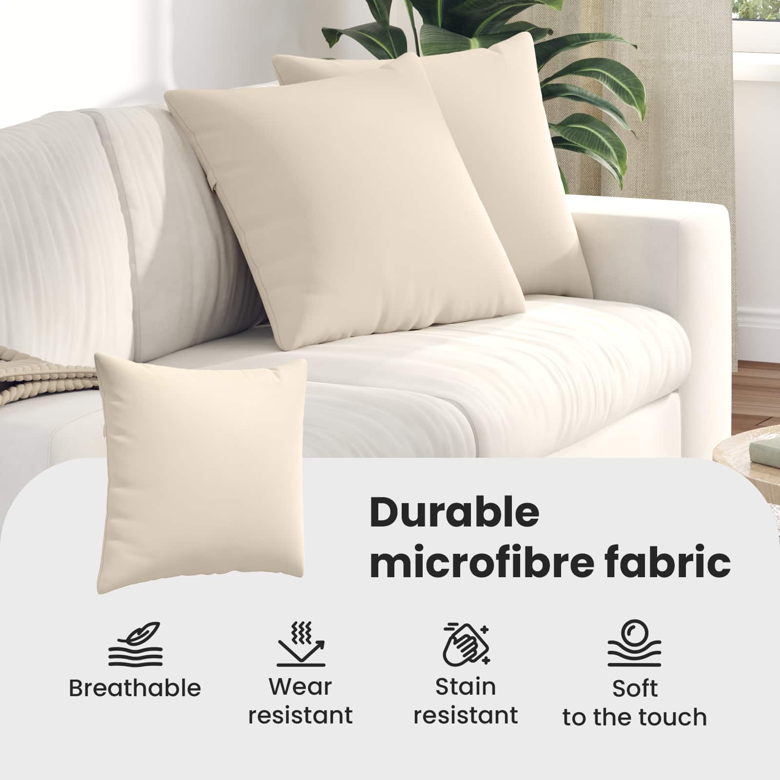 Sofa Pagalvės 2 pcs Smėlio 50 x 50 cm audinys
