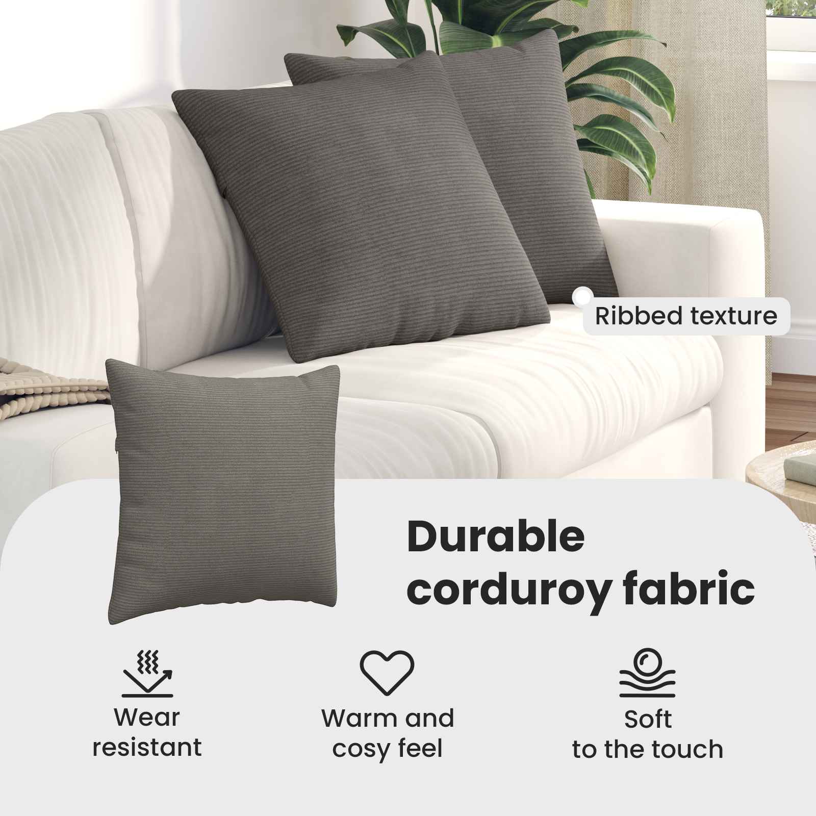 Sofa Pagalvės 2 pcs Šviesiai pilka 50 x 50 cm