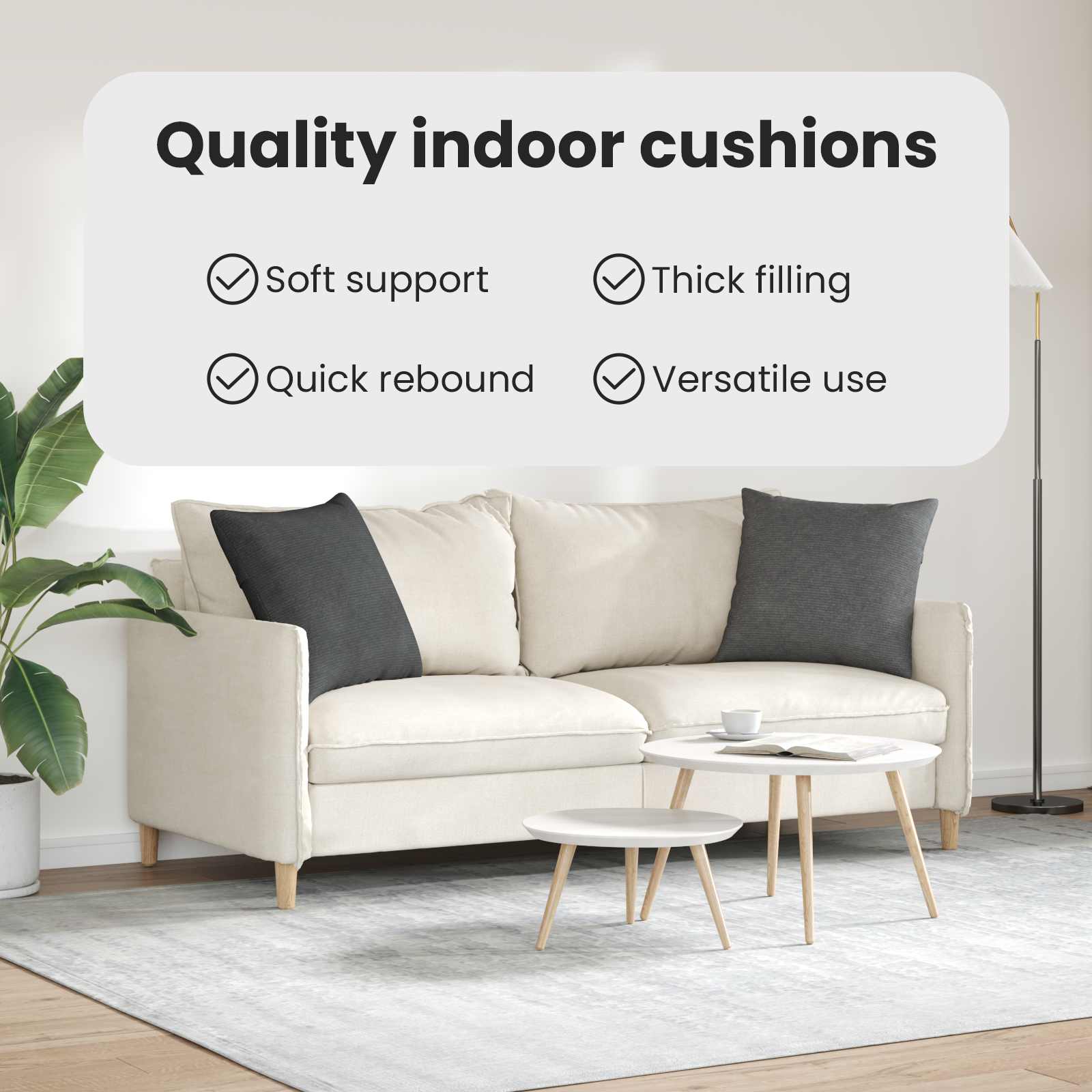 Sofa Pagalvės 2 pcs Tamsiai pilka 50 x 50 cm Kordūrinis audinys