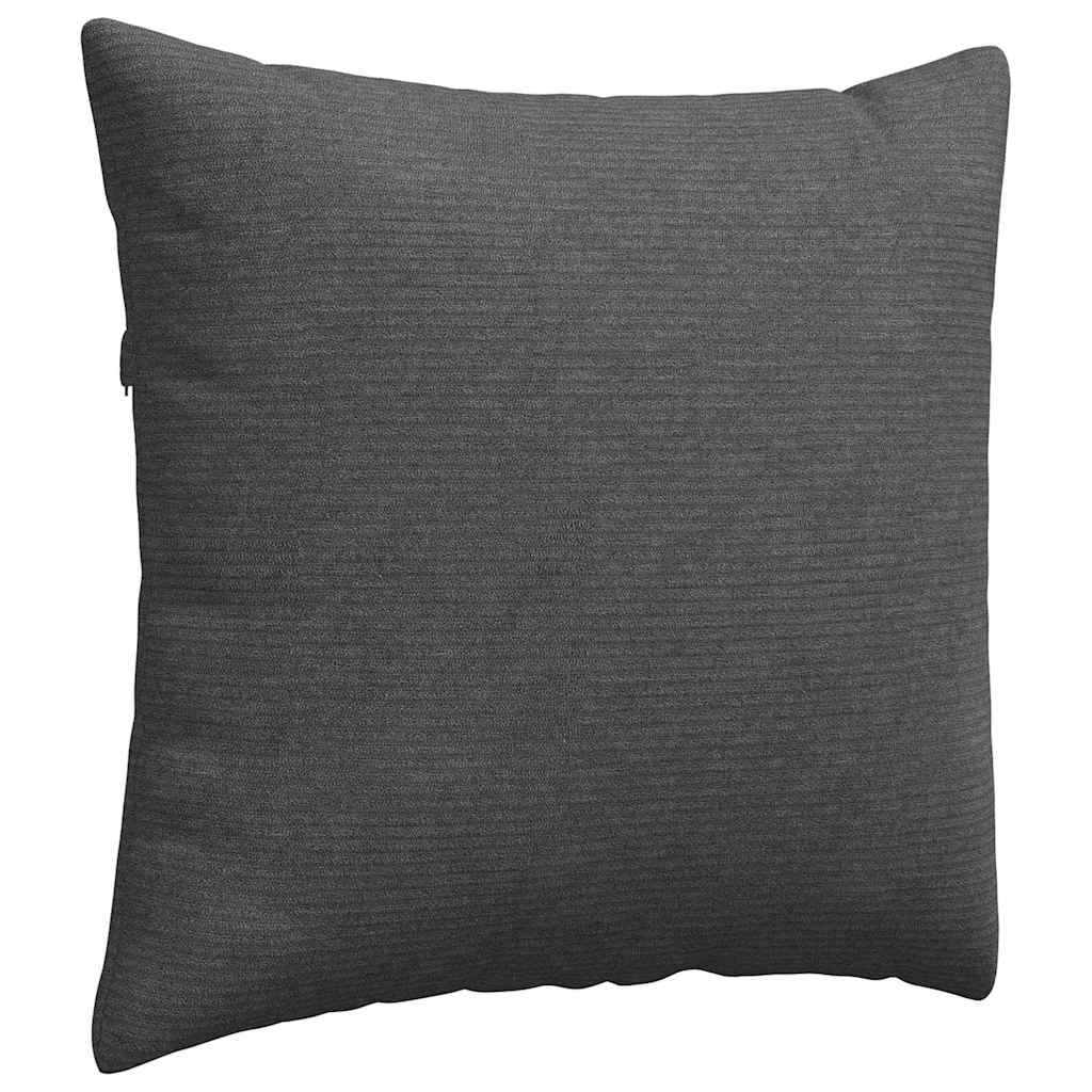 Sofa Pillows 2 pcs Dark Grey 50 x 50 cm Corduroy Fabric