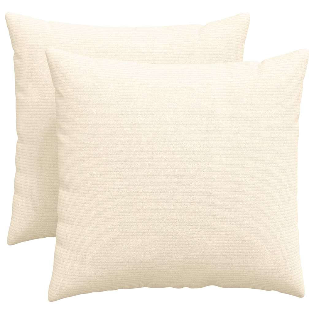 Sofa Pagalvės 2 pcs Kreminė 50 x 50 cm Kordūrinis audinys