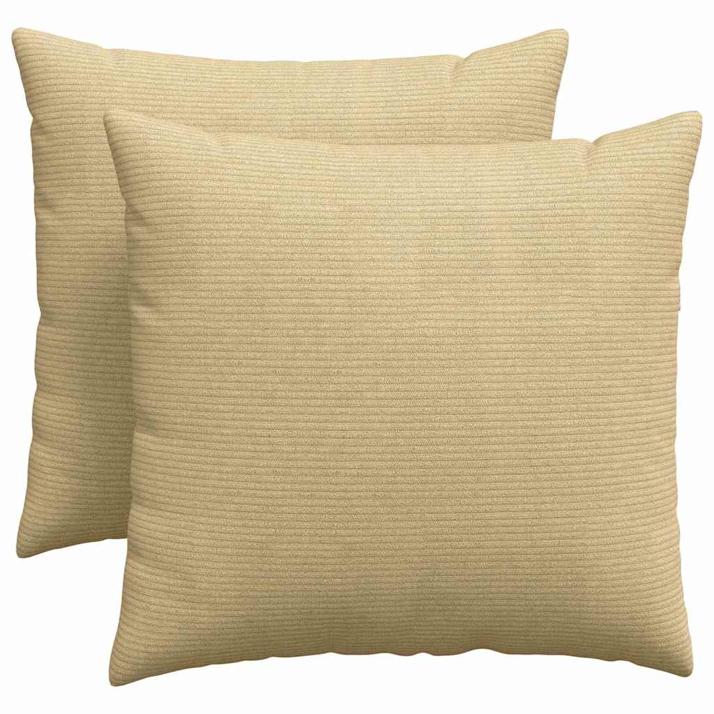 Sofa Pagalvės 2 pcs Pilkai žalia 50 x 50 cm Kordūrinis audinys
