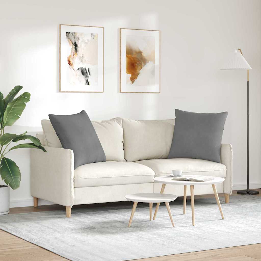 Sofa Pagalvės 2 pcs Tamsiai pilka 60 x 60 cm audinys
