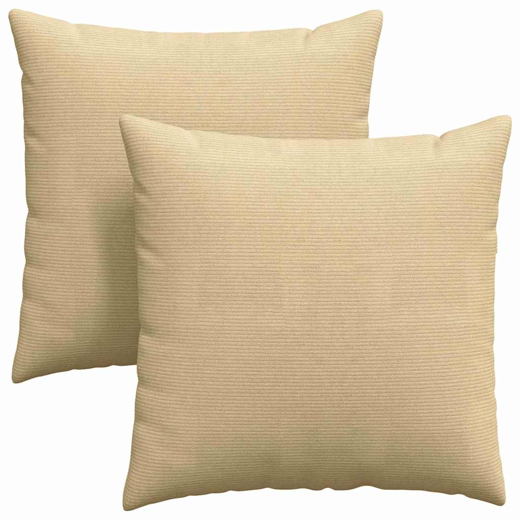 Sofa Pagalvės 2 pcs Pilkai žalia 60 x 60 cm Kordūrinis audinys