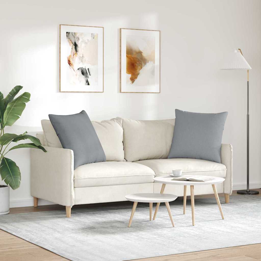 Sofa Pagalvės 2 pcs Šviesiai pilka 80 x 80 cm audinys